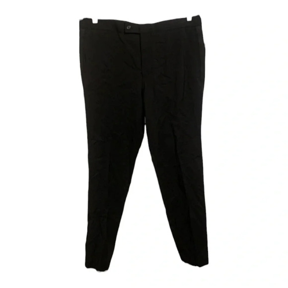 Hugo Boss  Men's Cary Grant Black Trousers Virgin Wool Side Pinstripe 42R - Picture 1 of 9